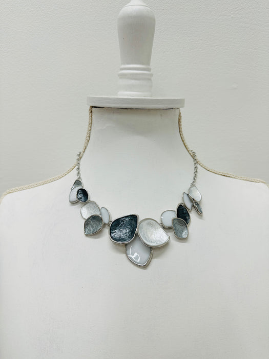 Dolley Necklace - Grey & White ~ ALL JEWELLERY 3 FOR 2