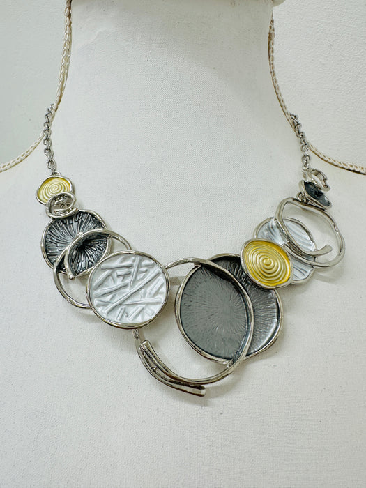 Neola Necklace - Silver & Gold ~ ALL JEWELLERY 3 FOR 2