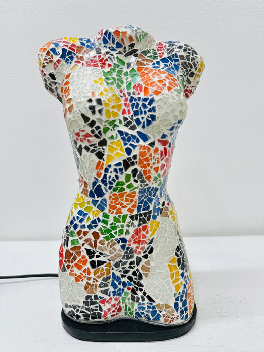 Small Mosaic Bust Lamp - Crackle Multi