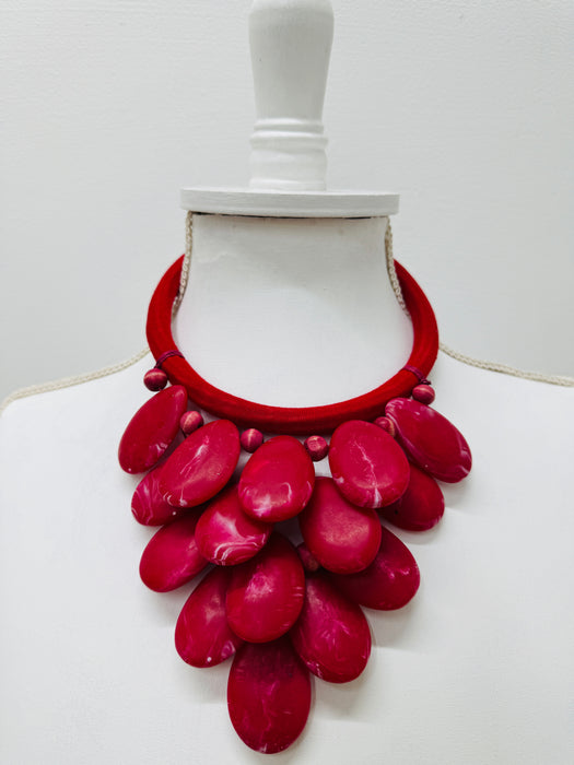 Adeia Necklace - Red ~ ALL JEWELLERY 3 FOR 2