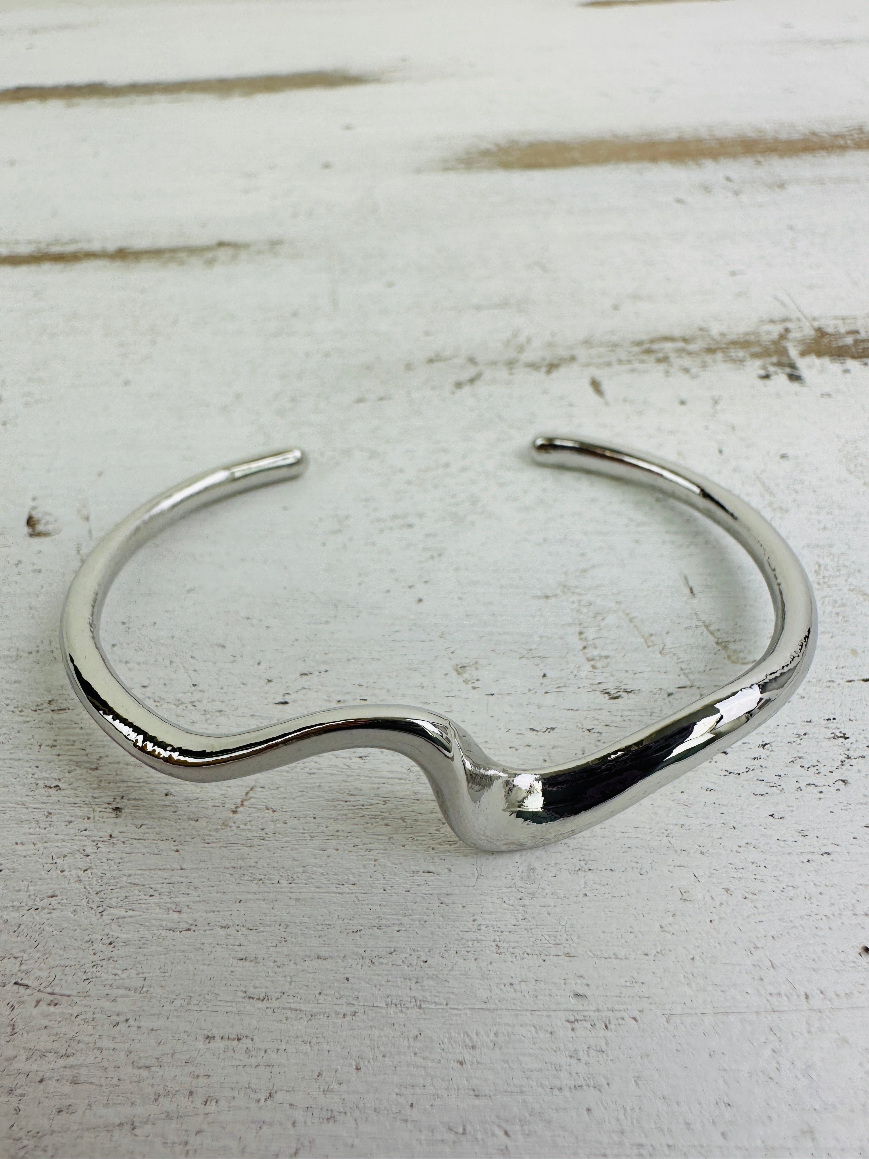 close up metal bracelet