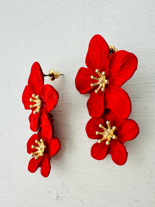 Agnes Earrings - Red ~ ALL JEWELLERY 3 FOR 2