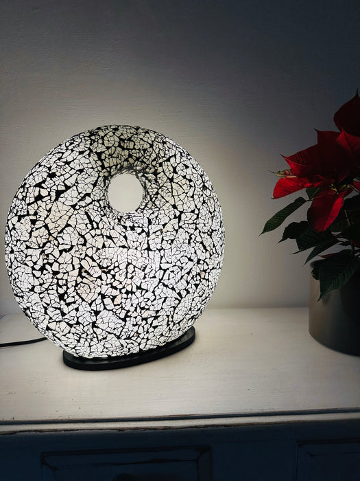 Mosaic Donut Lamp Medium - Silver