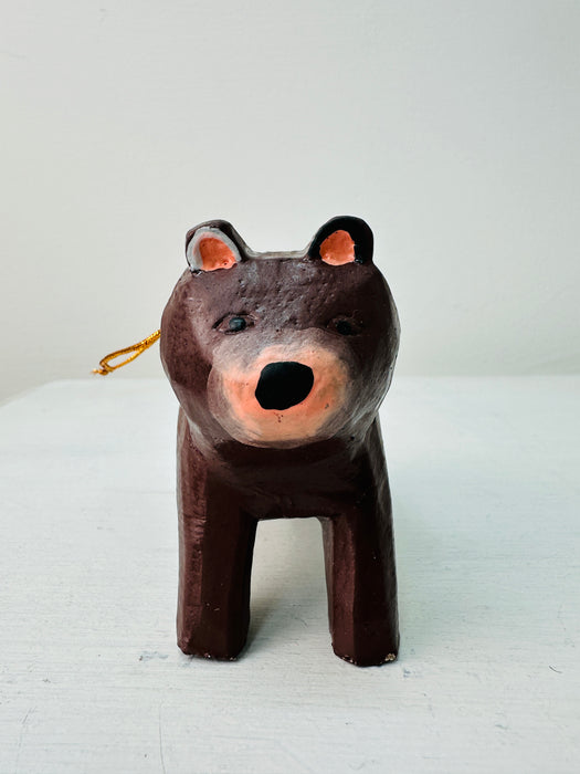 Hanging Wood Bear - Brown