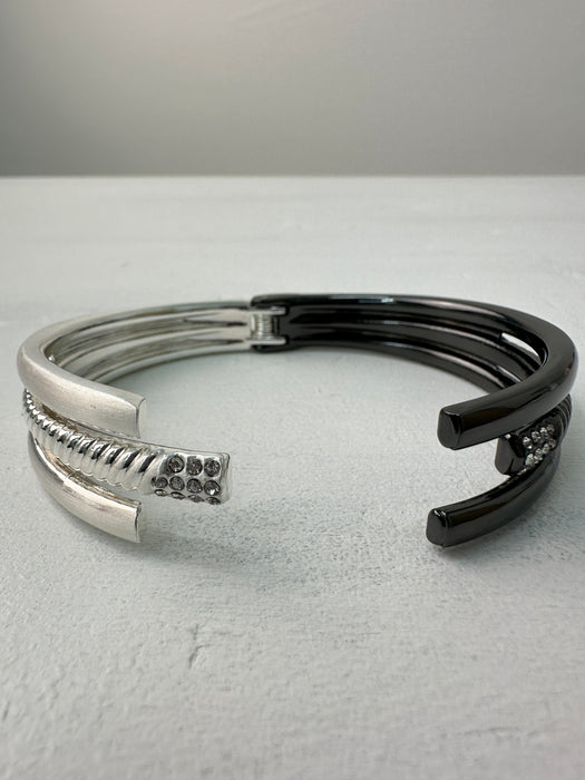 Jiana Bracelet - Silver & Black ~ ALL JEWELLERY 3 FOR 2