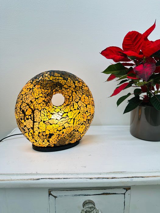 Small Donut Lamp - Black & Gold