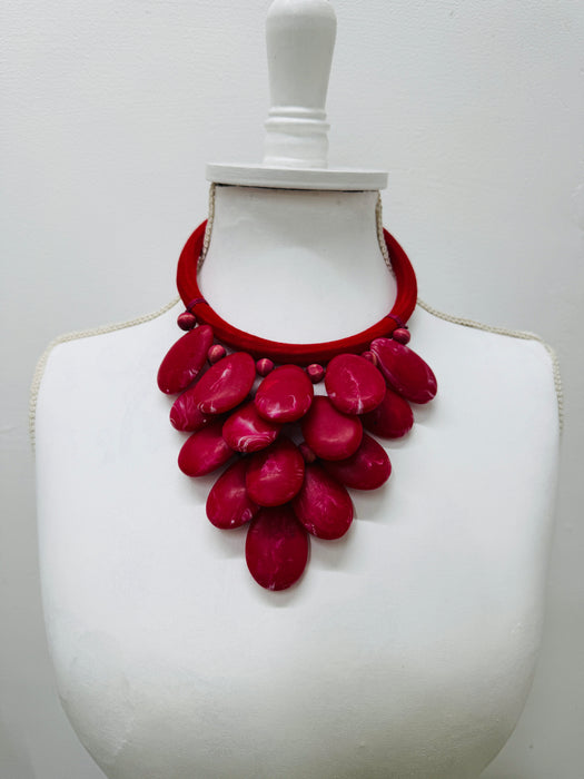 Adeia Necklace - Red ~ ALL JEWELLERY 3 FOR 2