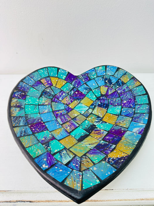 Large Heart Bowl - Cyan