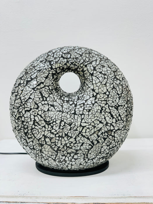 Mosaic Donut Lamp Medium - Silver