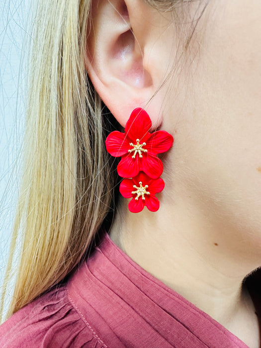 Agnes Earrings - Red ~ ALL JEWELLERY 3 FOR 2