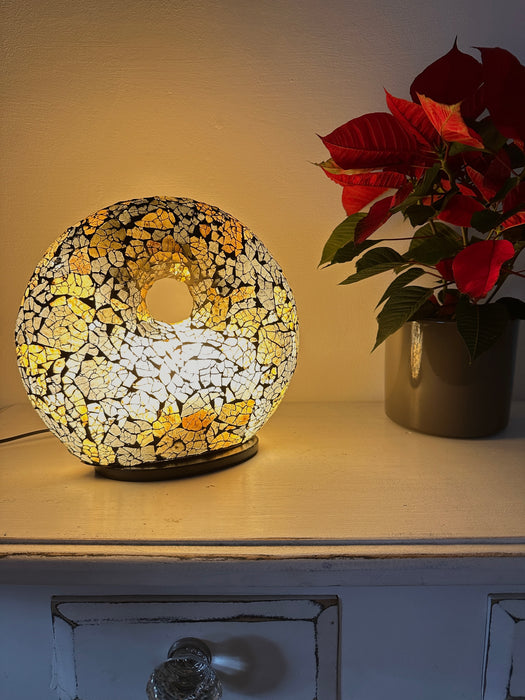 Small Donut Lamp - Black & Gold