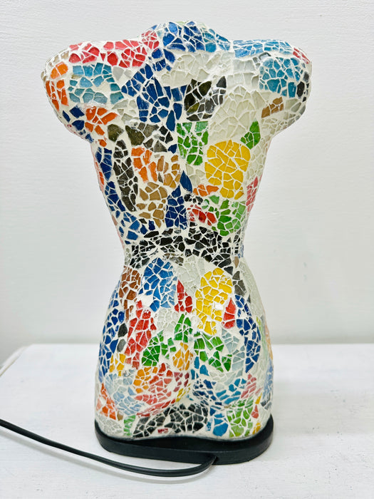 Small Mosaic Bust Lamp - Crackle Multi