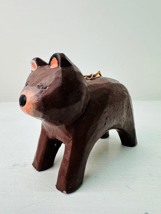 Hanging Wood Bear - Brown