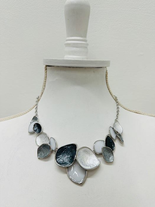 Dolley Necklace - Grey & White ~ ALL JEWELLERY 3 FOR 2