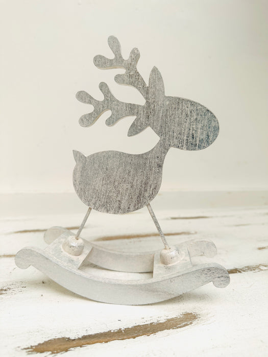 Silver Rocking Reindeer - Small