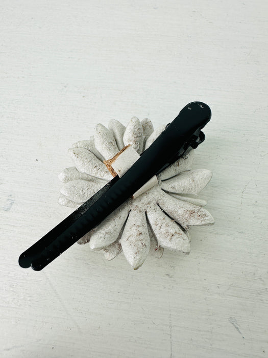 Flower Leather Hair Clip Small