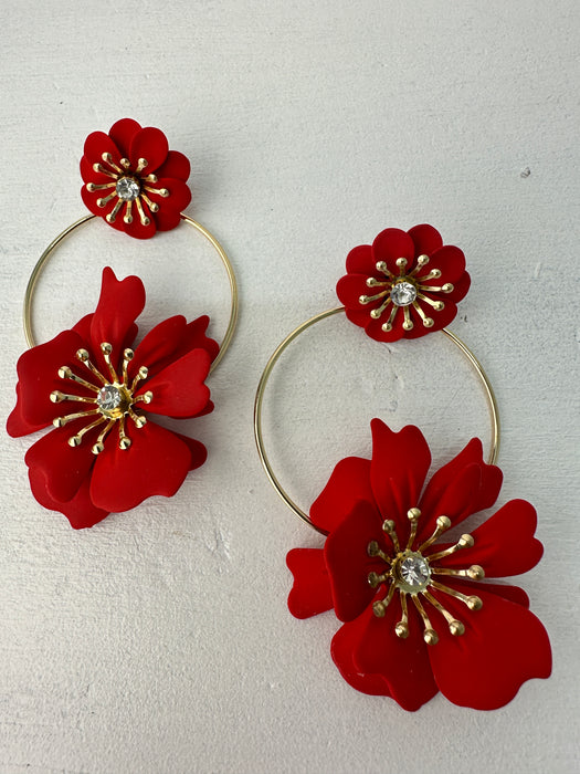 Frieda Earrings - Red ~ ALL JEWELLERY 3 FOR 2