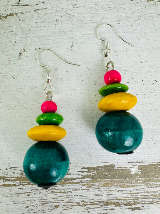 Carnival Earrings - Green ~ ALL JEWELLERY 3 FOR 2