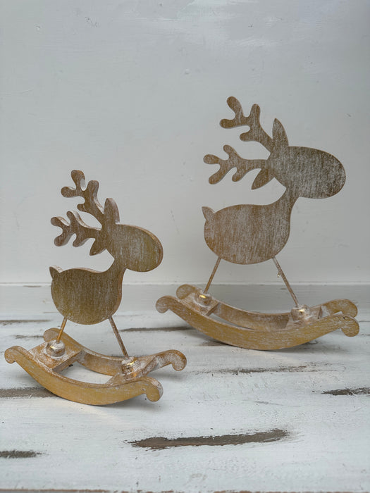 Gold Rocking Reindeer - Small