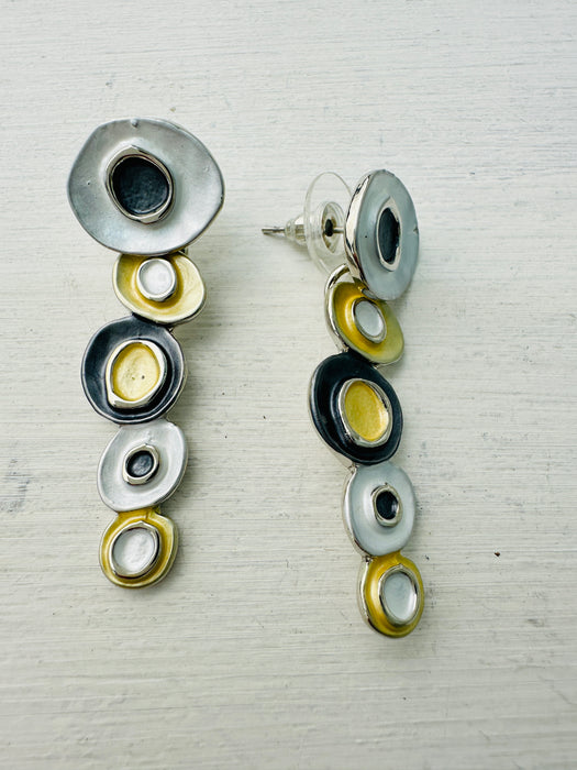 Domna Earrings - Gold & Gray~ ALL JEWELLERY 3 FOR 2