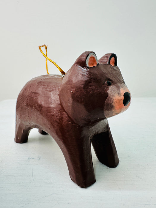 Hanging Wood Bear - Brown