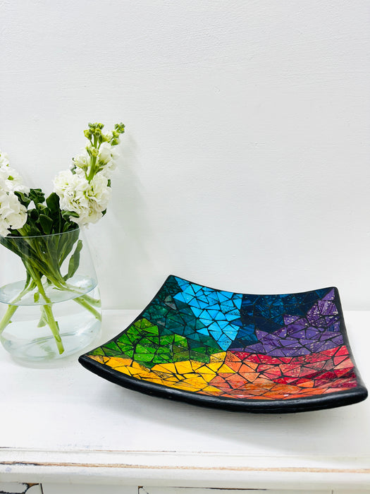 Large Mosaic Plate - Rainbow