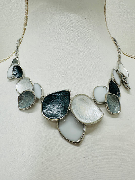 Dolley Necklace - Grey & White ~ ALL JEWELLERY 3 FOR 2