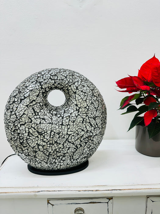 Mosaic Donut Lamp Medium - Silver