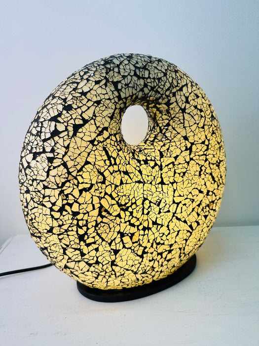 Mosaic Donut Lamp Medium - Silver