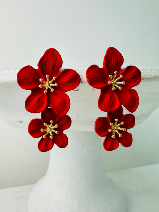 Agnes Earrings - Red ~ ALL JEWELLERY 3 FOR 2