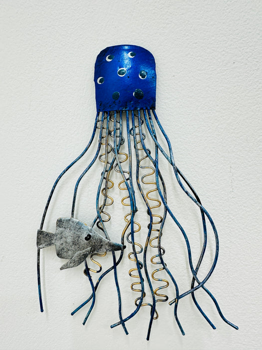 Jellyfish with Fish- Blue