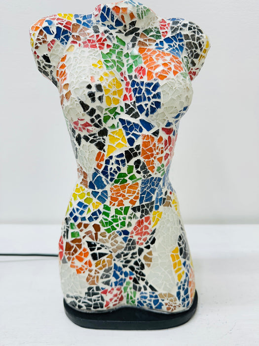 Small Mosaic Bust Lamp - Crackle Multi