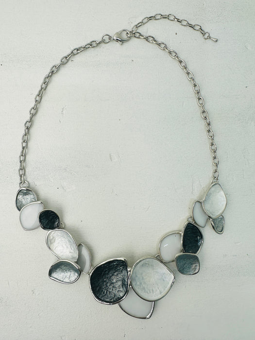 Dolley Necklace - Grey & White ~ ALL JEWELLERY 3 FOR 2