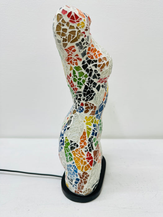 Small Mosaic Bust Lamp - Crackle Multi