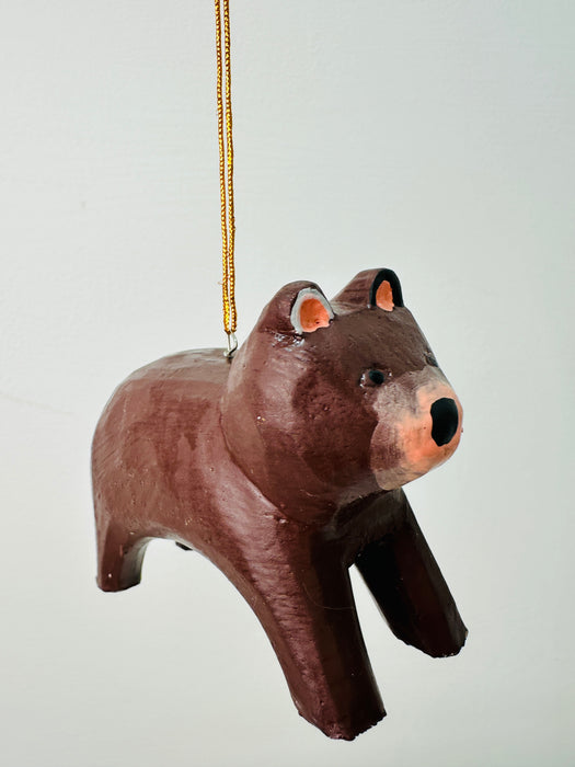 Hanging Wood Bear - Brown