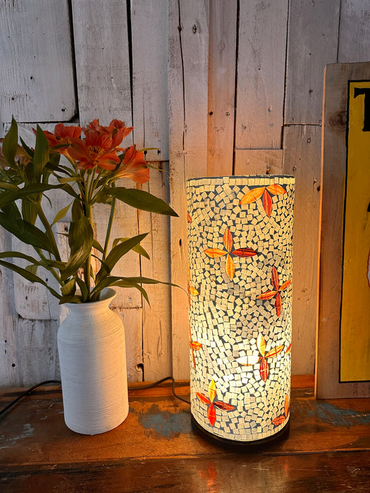 Mosaic Cylinder Lamp - Flower