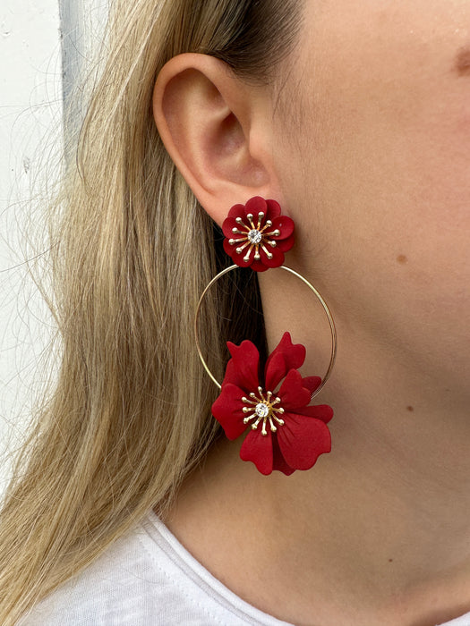 Frieda Earrings - Red ~ ALL JEWELLERY 3 FOR 2