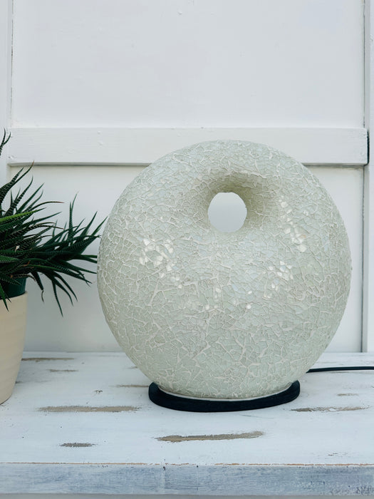 Mosaic Donut Lamp Medium- White