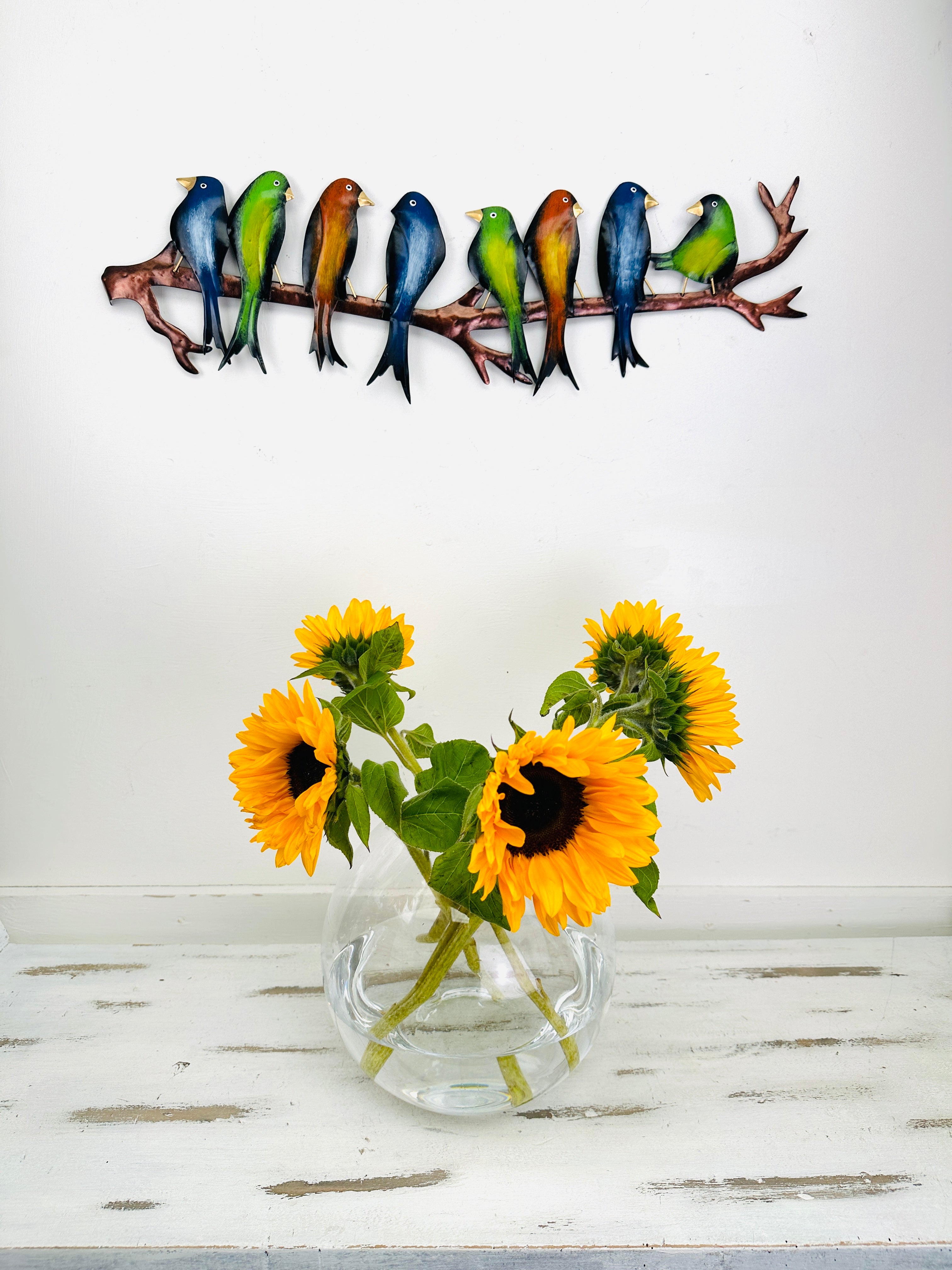 display view of metal parakeet party 