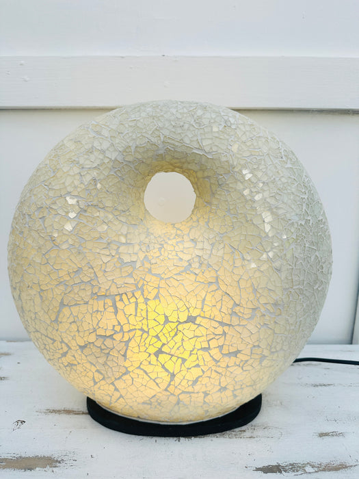 Mosaic Donut Lamp Medium- White